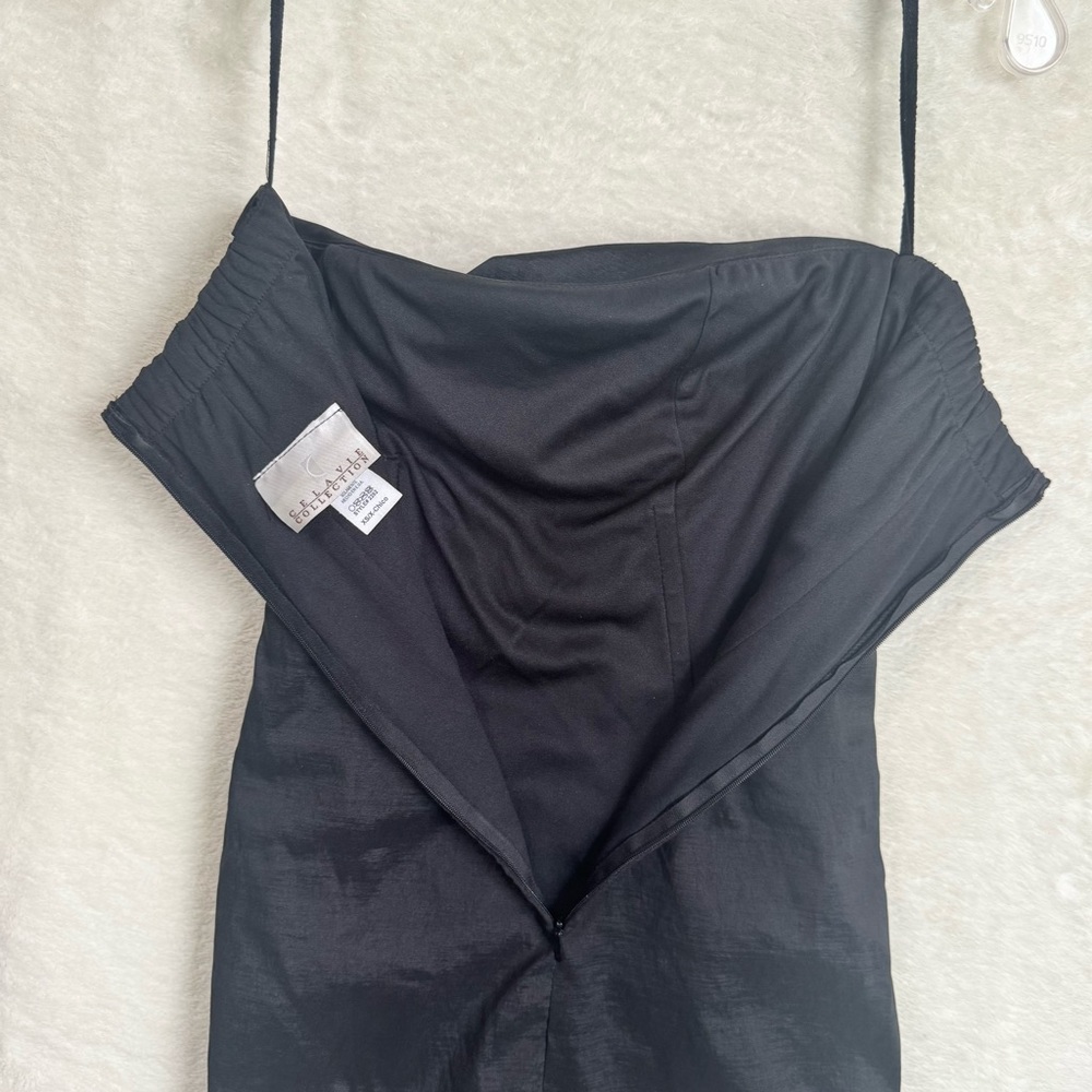 Celavie Collection Y2K Ruched Strapless Stretch Dress Mini Bodycon Eve Black XS - Picture 5 of 16